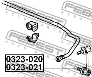 Тяга / стійка стабілізатора FEBEST 0323-020 - Фото 1