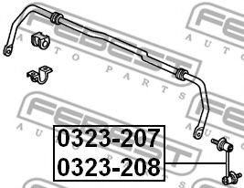 Тяга / стійка стабілізатора FEBEST 0323-208 - Фото 1