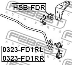 Тяга / стійка стабілізатора FEBEST 0323-FD1RR - Фото 1