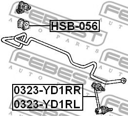 Тяга / стійка стабілізатора FEBEST 0323-YD1RR - Фото 1