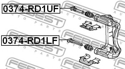 Направляющий болт, корпус скобы тормоза FEBEST 0374-RD1LF - Фото 1