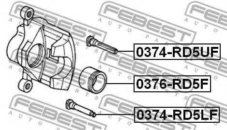 Направляющий болт, корпус скобы тормоза FEBEST 0374-RD5LF - Фото 1