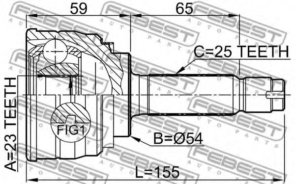 ШРУС FEBEST 0410-003 - Фото 1