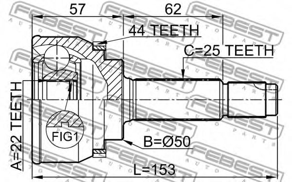 ШРУС FEBEST 0410-004A44 - Фото 1