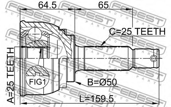 ШРУС FEBEST 0410-006 - Фото 1