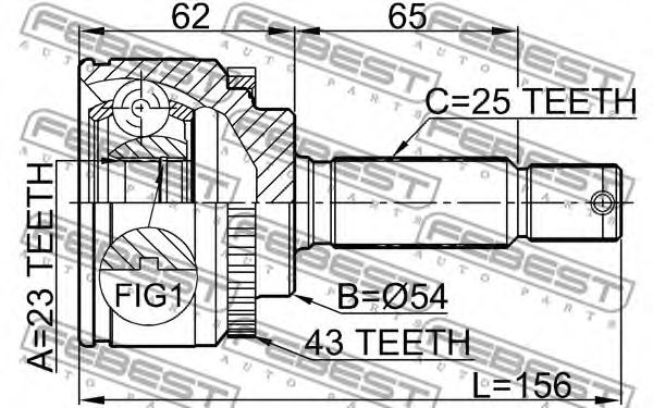 ШРУС FEBEST 0410-010A43 - Фото 1
