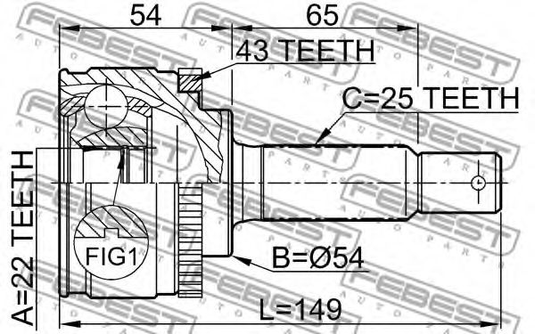 ШРУС FEBEST 0410-012A43 - Фото 1