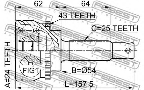 ШРКШ FEBEST 0410-033A43 - Фото 1