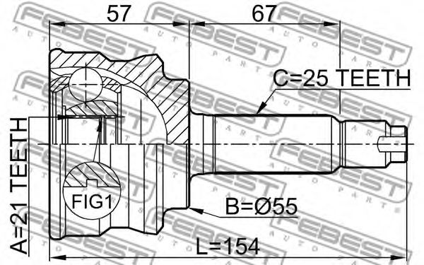 ШРУС FEBEST 0410-043 - Фото 1