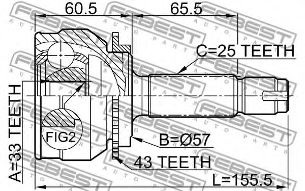 ШРКШ FEBEST 0410-044A43 - Фото 1
