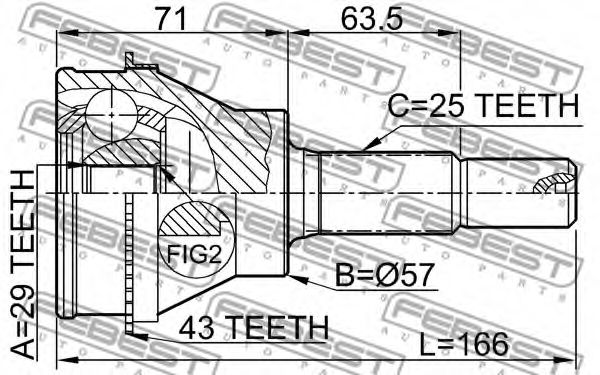 ШРУС FEBEST 0410-CU20RA43 - Фото 1