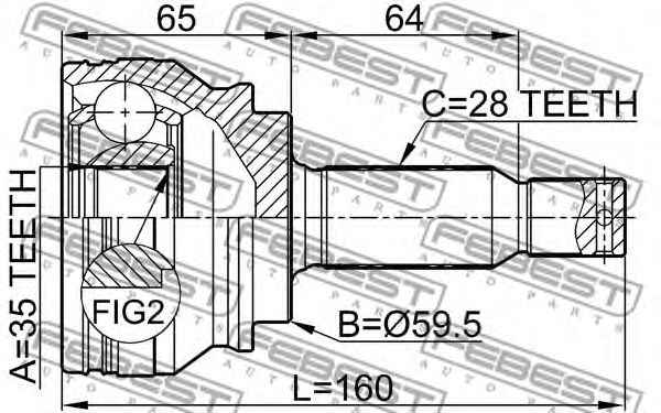 ШРУС FEBEST 0410-CW5 - Фото 1