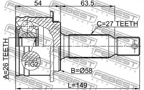ШРУС FEBEST 0410-CWRR - Фото 1
