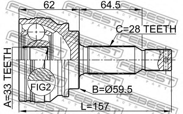 ШРУС FEBEST 0410-CY34 - Фото 1