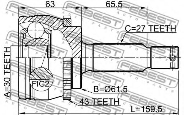 ШРУС FEBEST 0410-D81WA43 - Фото 1