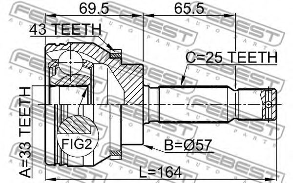 ШРУС FEBEST 0410-DJ24A43 - Фото 1
