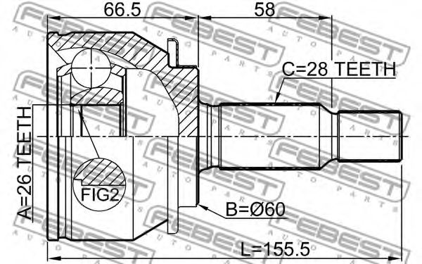 ШРУС FEBEST 0410-NA4 - Фото 1