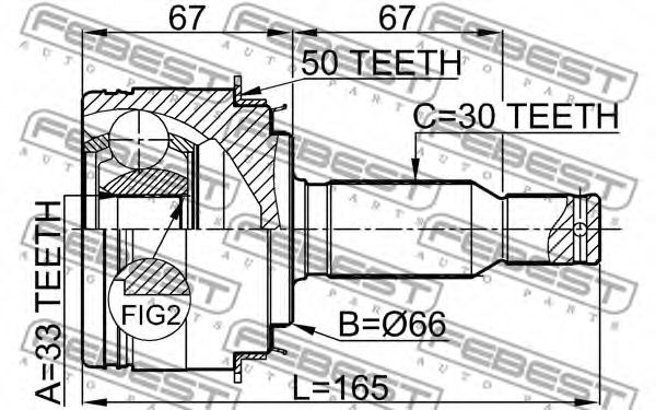 ШРУС FEBEST 0410-V75A50 - Фото 1