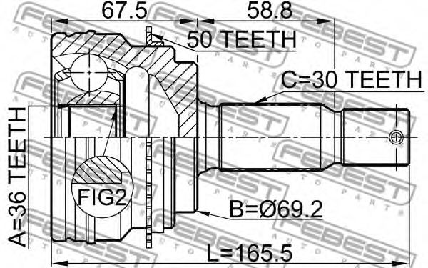 ШРУС FEBEST 0410-V97A50 - Фото 1