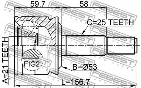 ШРУС FEBEST 0410-Z36 - Фото 1