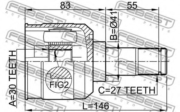 ШРУС FEBEST 0411-CS9MTRH - Фото 1