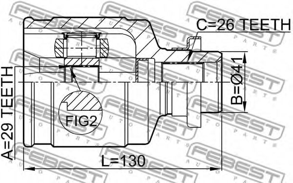 ШРКШ FEBEST 0411-CU204WD - Фото 1