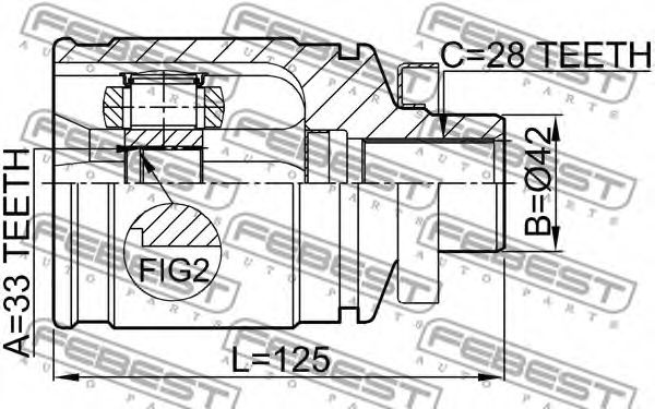 ШРУС FEBEST 0411-CU20RH - Фото 1