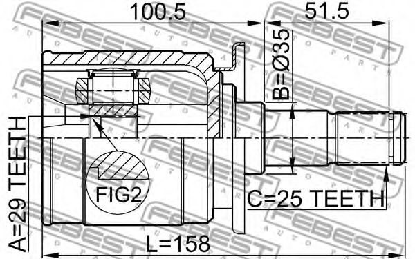 ШРКШ FEBEST 0411-CU20RR - Фото 1