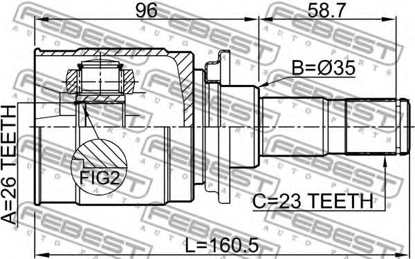 ШРУС FEBEST 0411-CWR - Фото 1