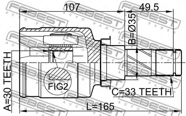 ШРУС FEBEST 0411-CY2MT - Фото 1
