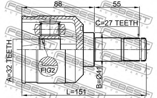 ШРУС FEBEST 0411-DJ24 - Фото 1