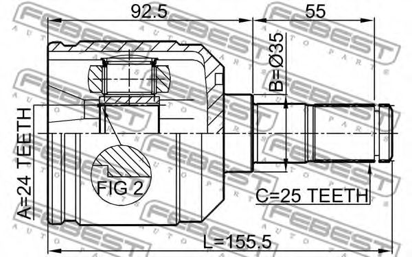 ШРКШ FEBEST 0411-E55 - Фото 1
