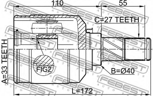 ШРУС FEBEST 0411-GACVTLH - Фото 1