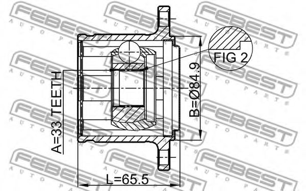 ШРУС FEBEST 0411-KB4RH - Фото 1