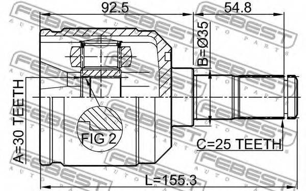 ШРУС FEBEST 0411-N33 - Фото 1