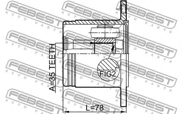 ШРУС FEBEST 0411-V97RH - Фото 1