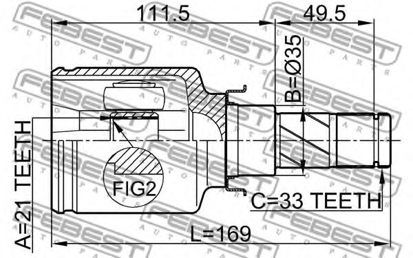 ШРУС FEBEST 0411-Z30 - Фото 1