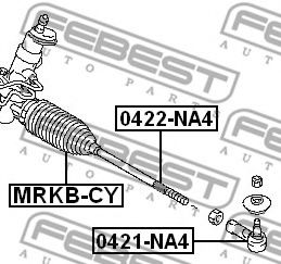 Наконечник рулевой тяги FEBEST 0421-NA4 - Фото 1