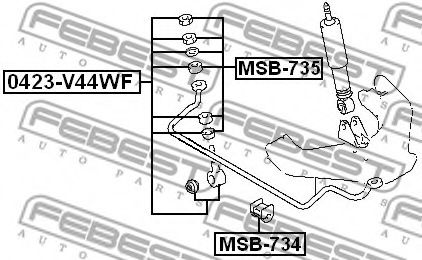 Тяга / стійка стабілізатора FEBEST 0423-V44WF - Фото 1