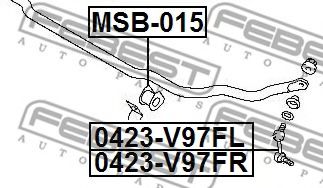 Тяга / стійка стабілізатора FEBEST 0423-V97FL - Фото 1