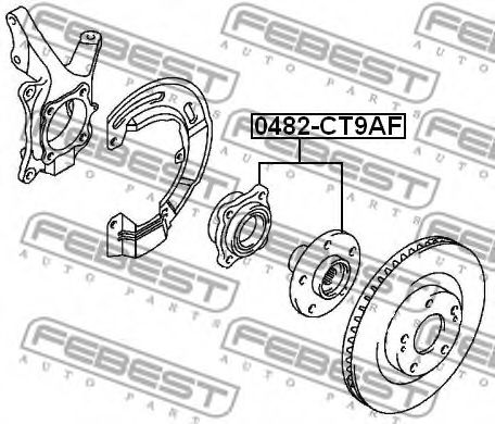 Ступица колеса FEBEST 0482-CT9AF - Фото 1