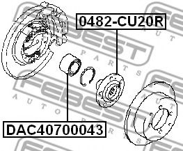 Ступица колеса FEBEST 0482-CU20R - Фото 1