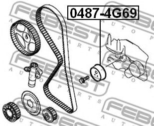 Натяжной ролик ремня ГРМ FEBEST 0487-4G69 - Фото 1
