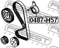 Натяжной ролик ремня ГРМ FEBEST 0487-H57 - Фото 1