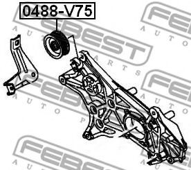 Направляющий / паразитный ролик  поликлинового ремня FEBEST 0488-V75 - Фото 1