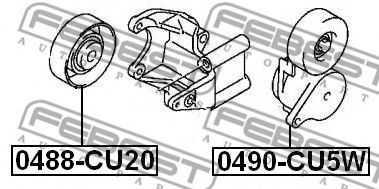 Натяжитель ремня FEBEST 0490-CU5W - Фото 1