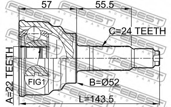 ШРУС FEBEST 0510-001 - Фото 1