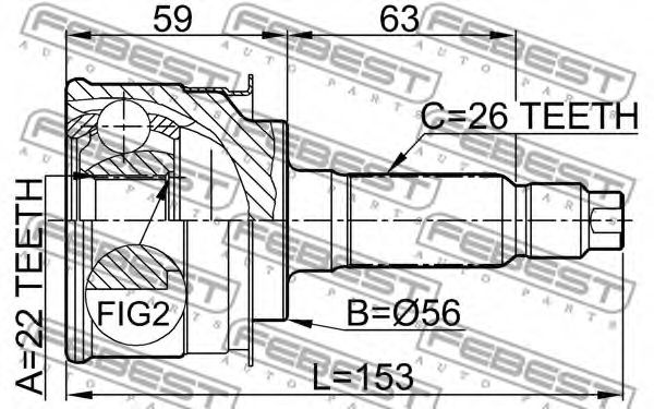 ШРУС FEBEST 0510-009 - Фото 1