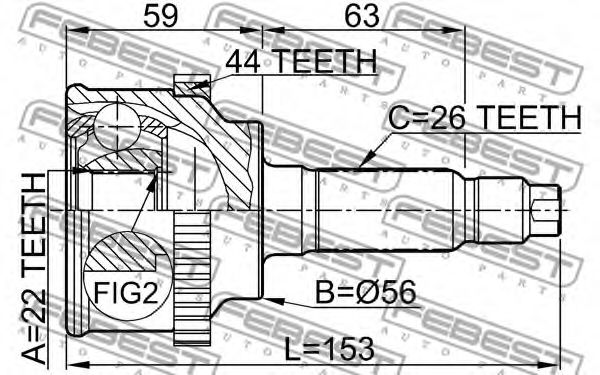 ШРКШ FEBEST 0510-009A44 - Фото 1