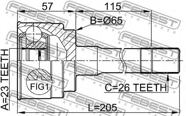 ШРУС FEBEST 0510-035 - Фото 1